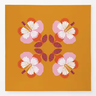 Tischdecke Hibiskus gelb