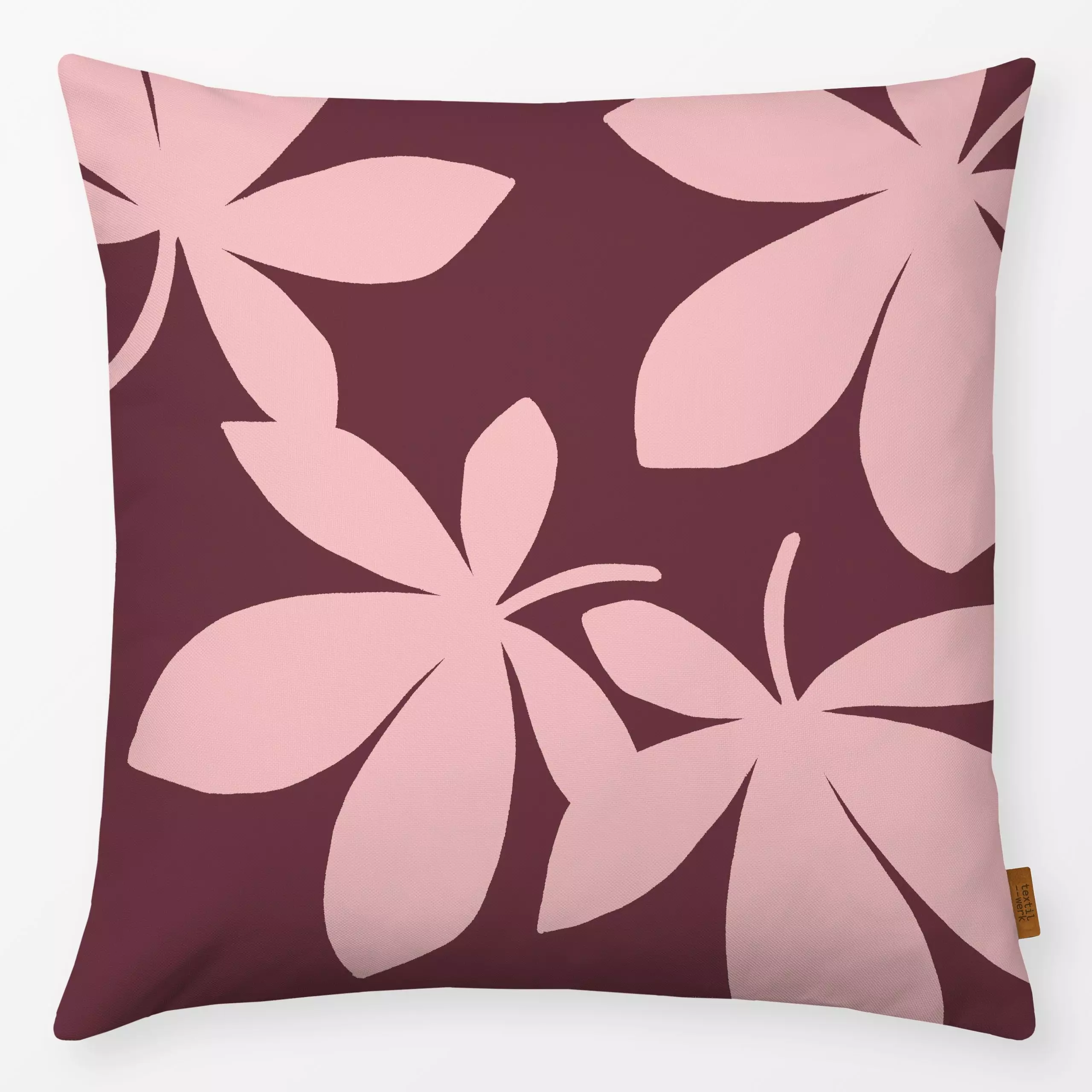 Kissen Kastanienblatt Rosa - Blumen & Florales, Herbst - von „Julia Reyelt"; Muster, minimal, Blatt, Blätter, Herbst, Herbst...