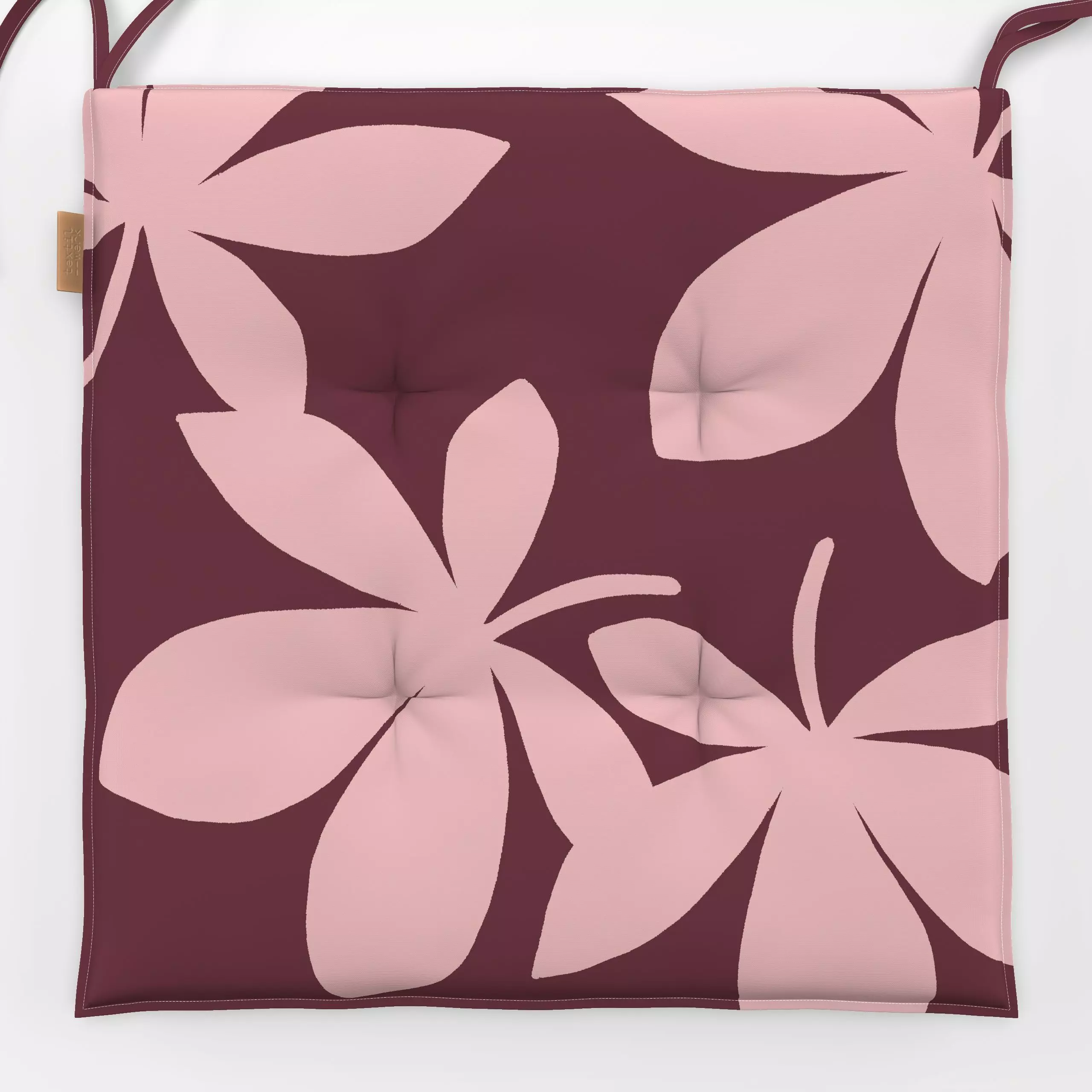 Sitzkissen Kastanienblatt Rosa - Blumen & Florales, Herbst - von „Julia Reyelt"; Muster, minimal, Blatt, Blätter, Herbst, He...