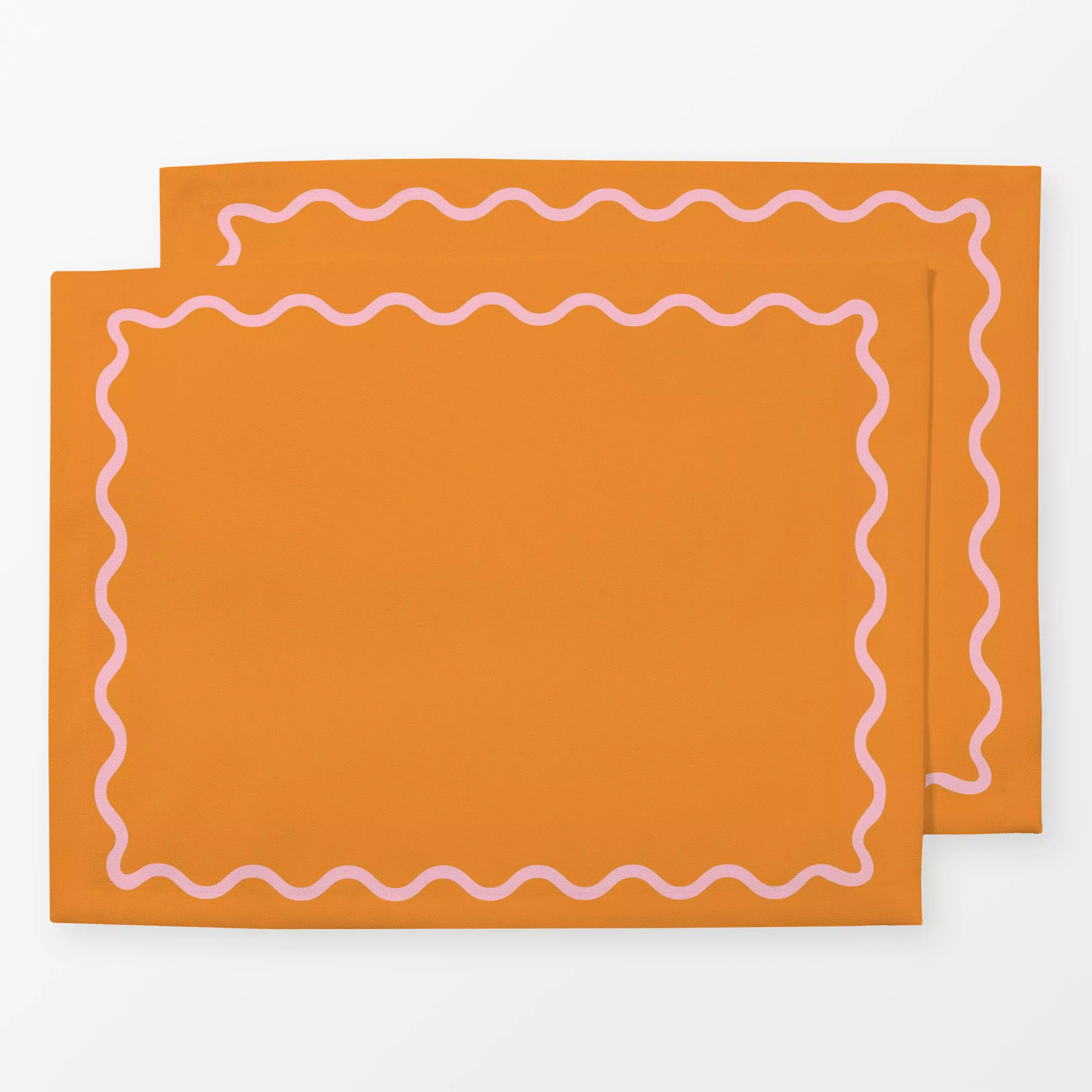 Tischset Marco de Onda naranja - Sommer, Symbole & Muster - von „Karen Menzenbach"; linie, Orange, Sommer, grafisch, wellen,...