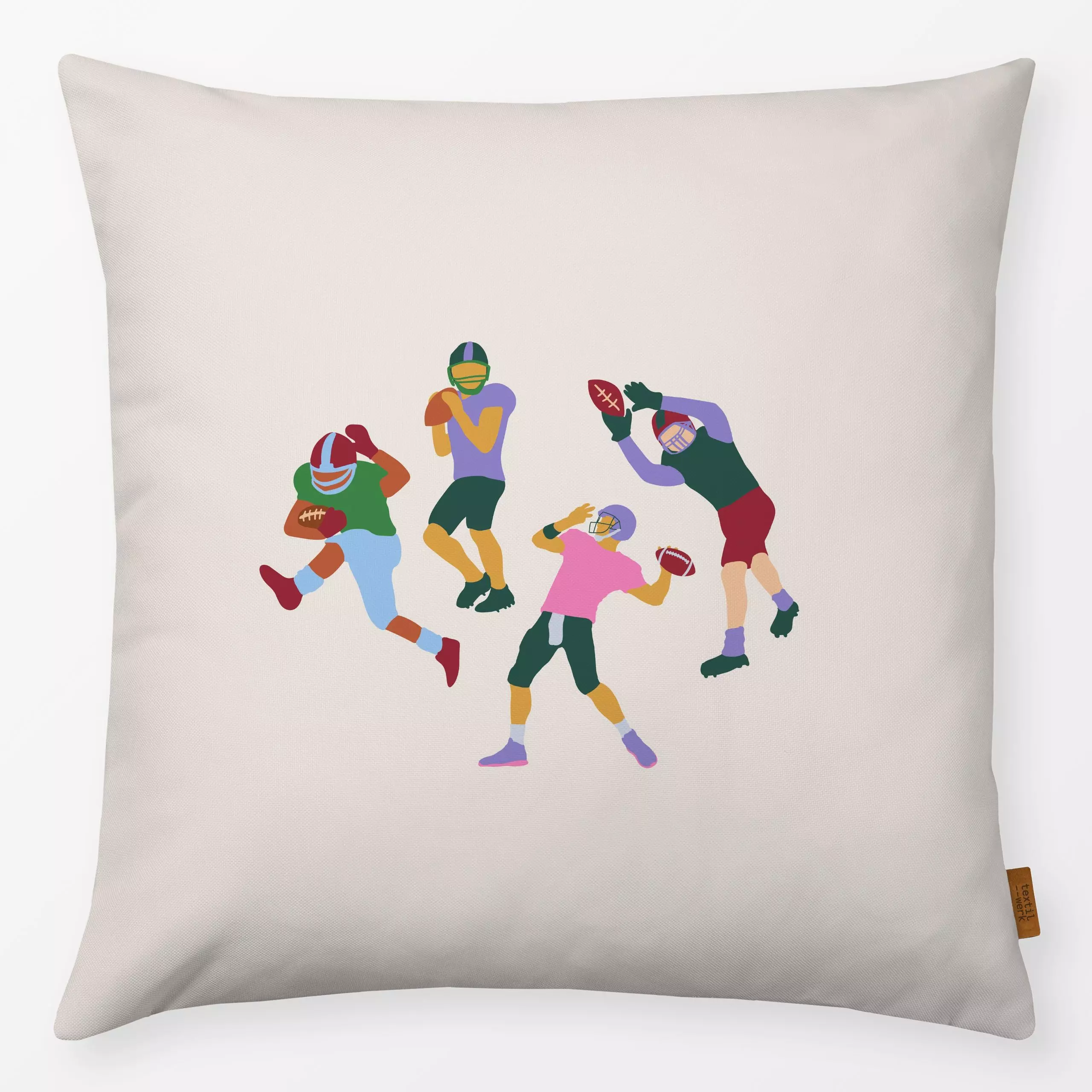 Kissen American Football 6 - Sport - von „textilwerk"; Illustration, Geschenk, Sport, minimalistisch, schlicht, textilwerk, ...