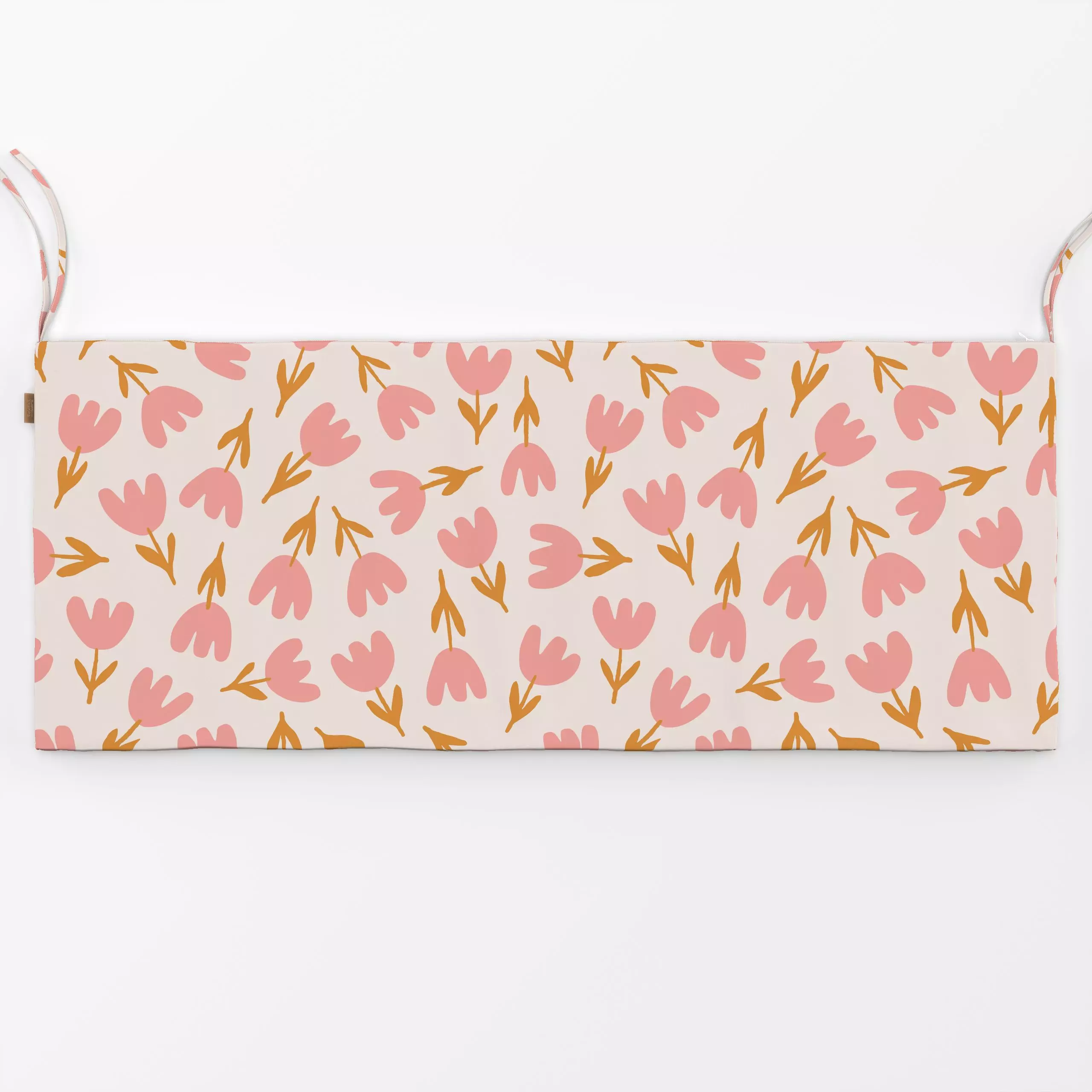 Bankauflage Emily beige koralle - Blumen & Florales, Frühling - von „Kathrin Woo"; Muster, minimal, rosa, Blumen, beige, flo...