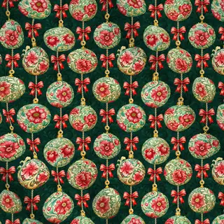 Meterware Vintage Christmas Green