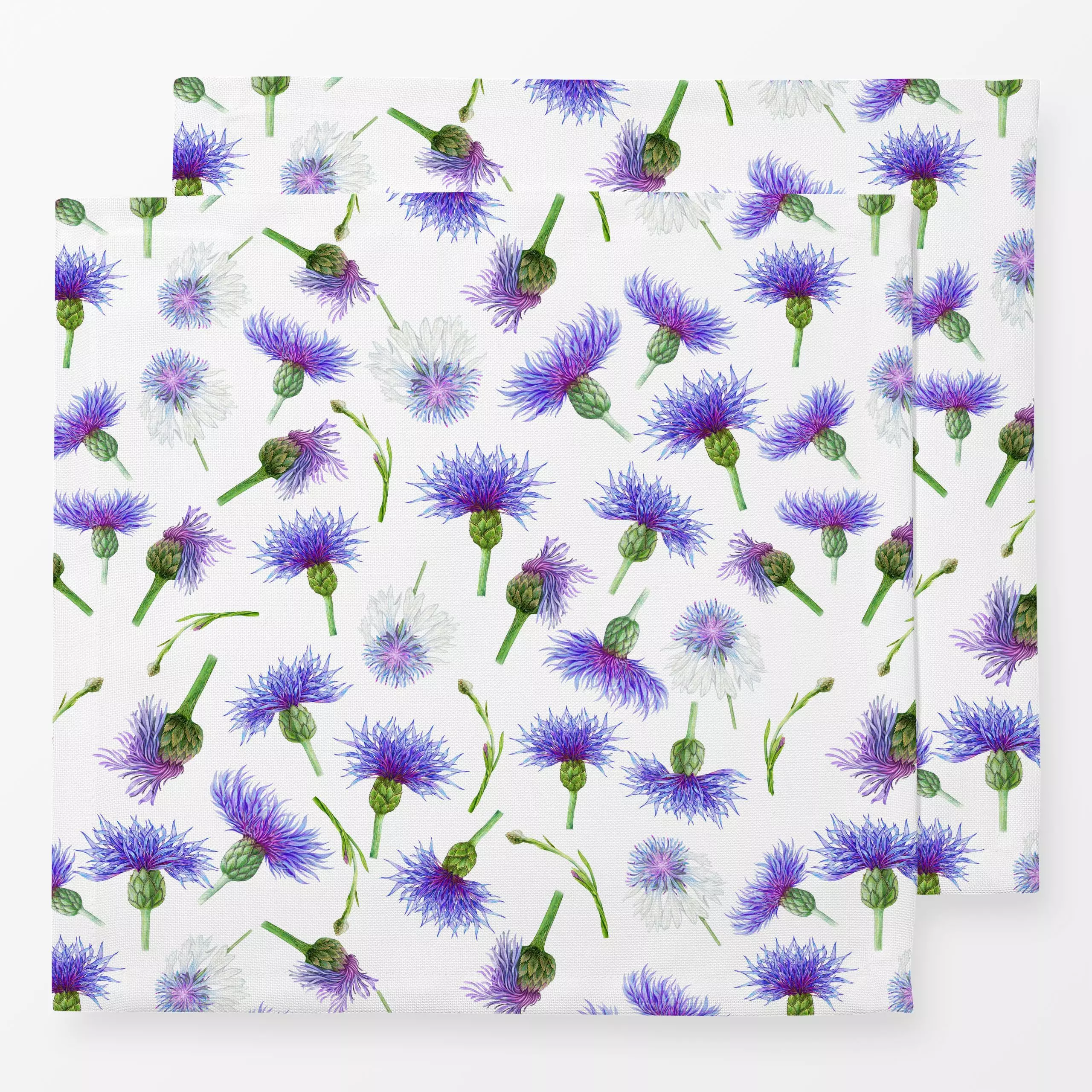 Servietten Kornblumen - Blumen & Florales, Sommer - von „Uta Naumann"; boho, Wasserfarben, skandinavisch, Blumen, Garten, Wi...