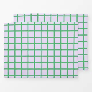 Tischset Karo Grid Lila & Grün
