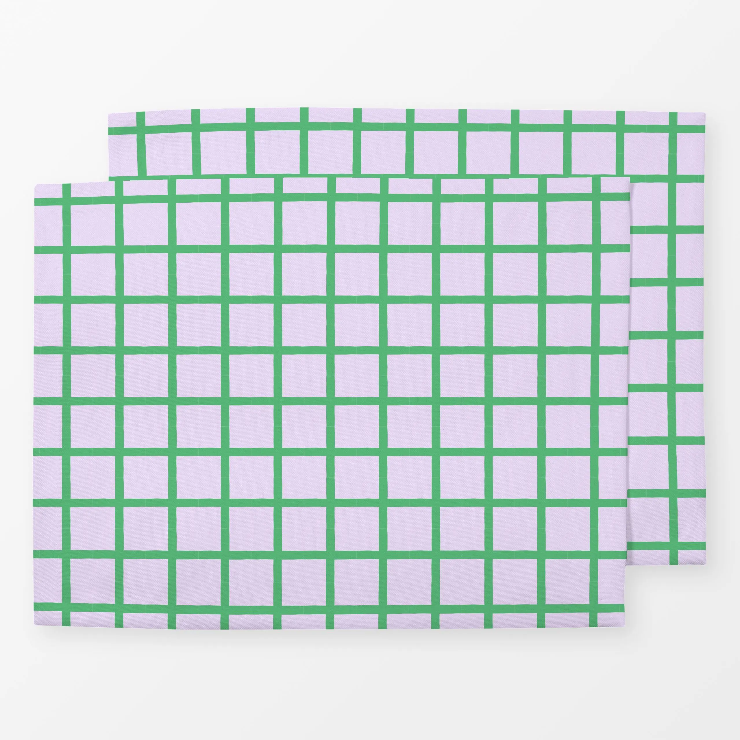 Tischset Karo Grid Lila & Grün - Frühling, Symbole & Muster, Ostern - von „Maren Gross "; minimal, Linien, grafisch, Scandi,...