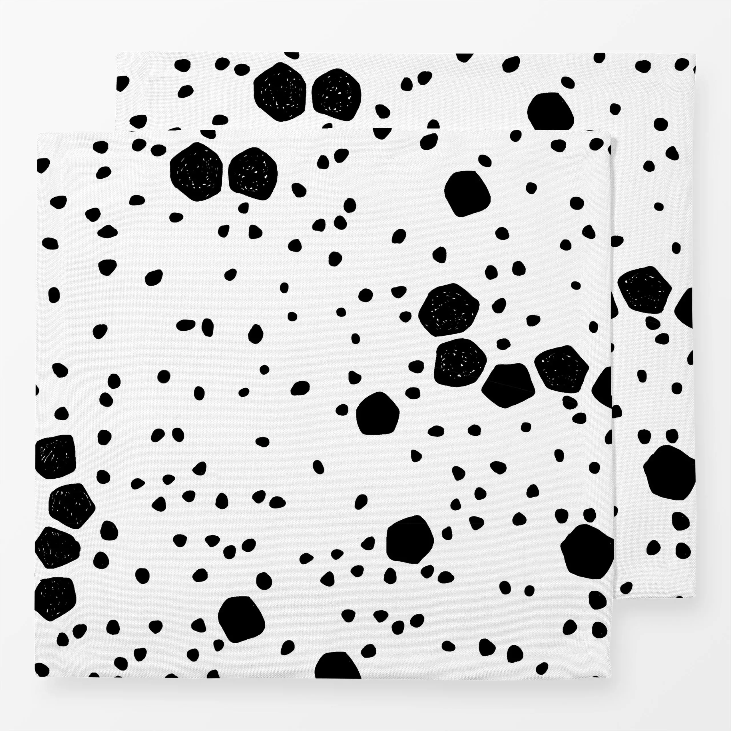 Servietten Small Big Dots - Symbole & Muster - von „Studio Kesse"; boho, schwarz, minimal, Punkte, Dots, Nordic, gepunktet, ...