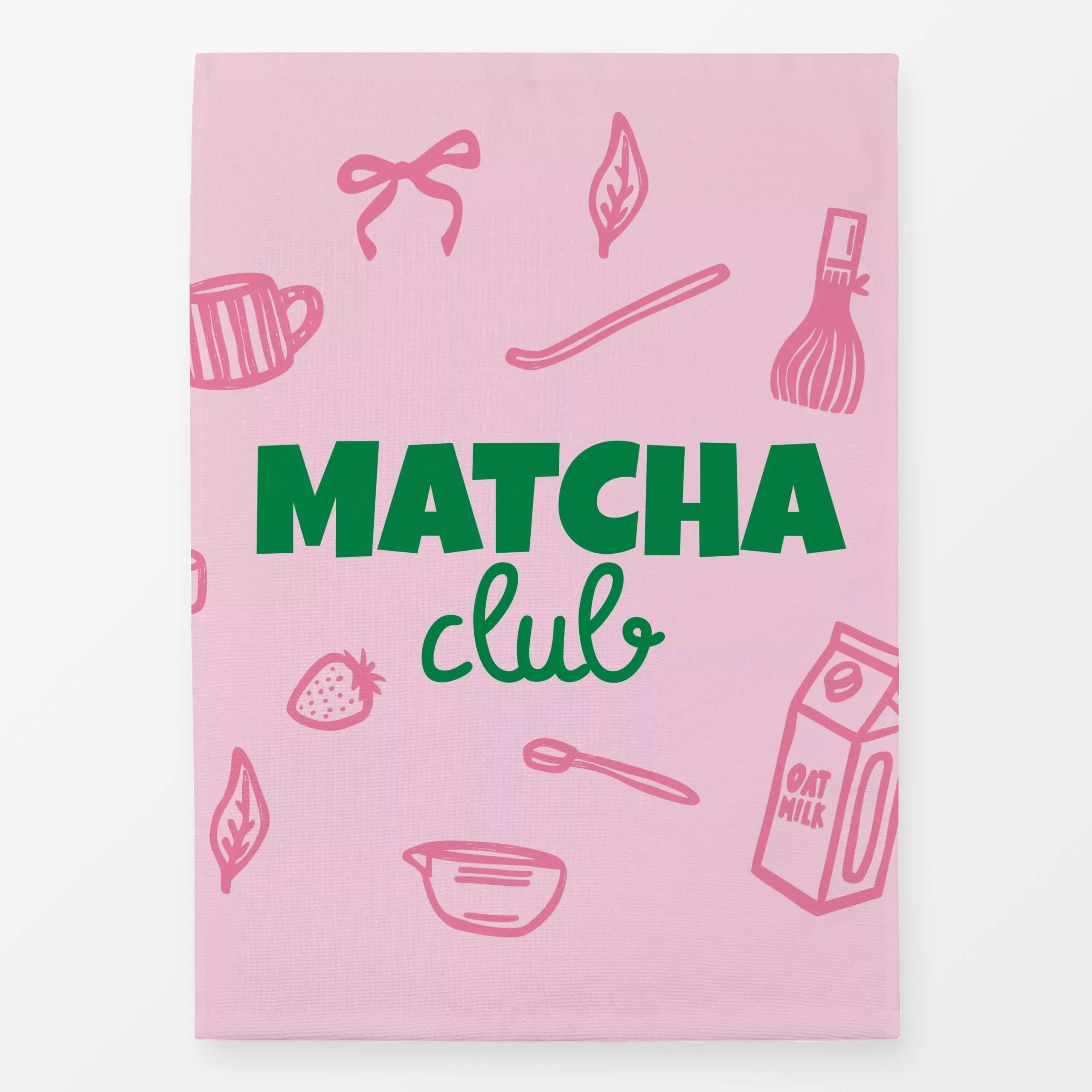 Geschirrtücher Matcha Club - Frühling, Herbst, Küche, Essen & Trinken - von „textilwerk"; Illustration, Cozy, Sommer, trend,...