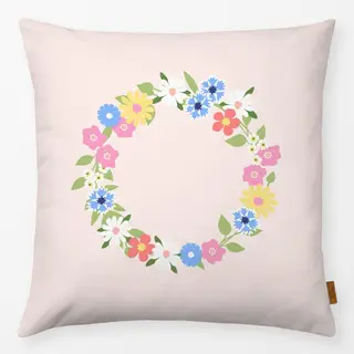 Kissen Blumenkranz Frühling Pink