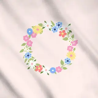 Meterware Blumenkranz Frühling Pink