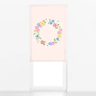 Raffrollo Blumenkranz Frühling Pink