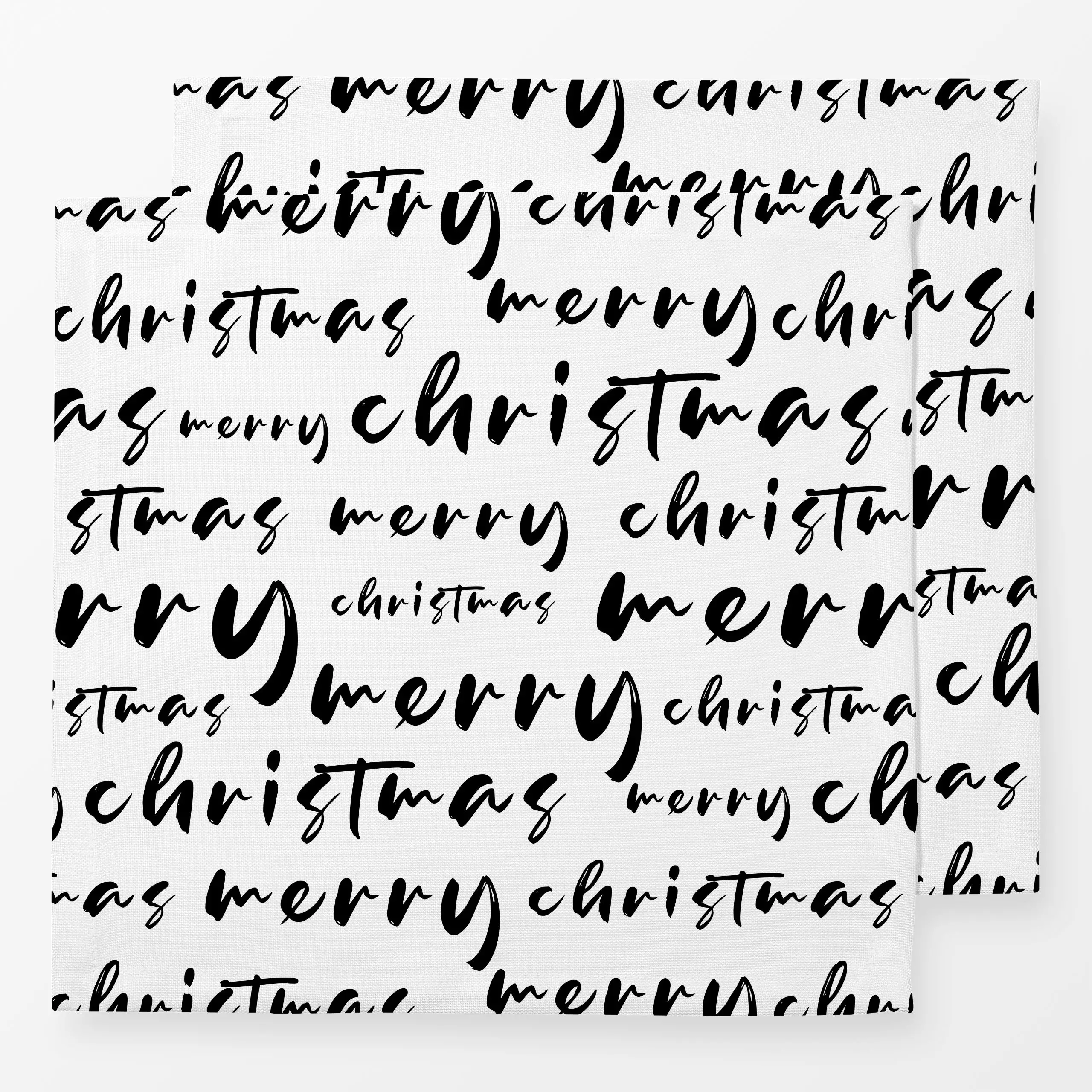 Servietten Merry Christmas Ink black - Sprüche & Schriftzüge, Weihnachten - von „Karen Menzenbach"; Weihnachten, Winter, typ...