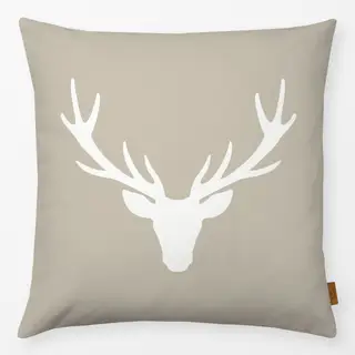 Kissen Hirschkopf Silhouette beige