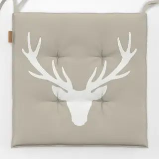 Sitzkissen Hirschkopf Silhouette beige
