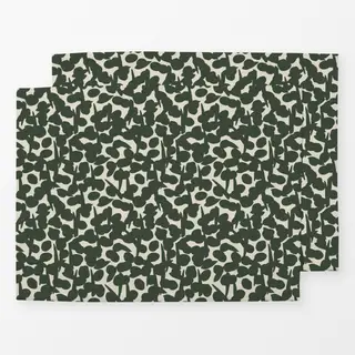 Tischset grün-cremefarbene Beeren