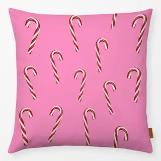 Kissen Candy Canes Muster Pink