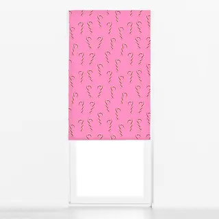 Raffrollo Candy Canes Muster Pink