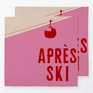 Servietten Apres Ski Gondel Pink