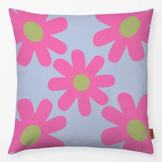 Kissen Große Gänseblümchen Blau Pink