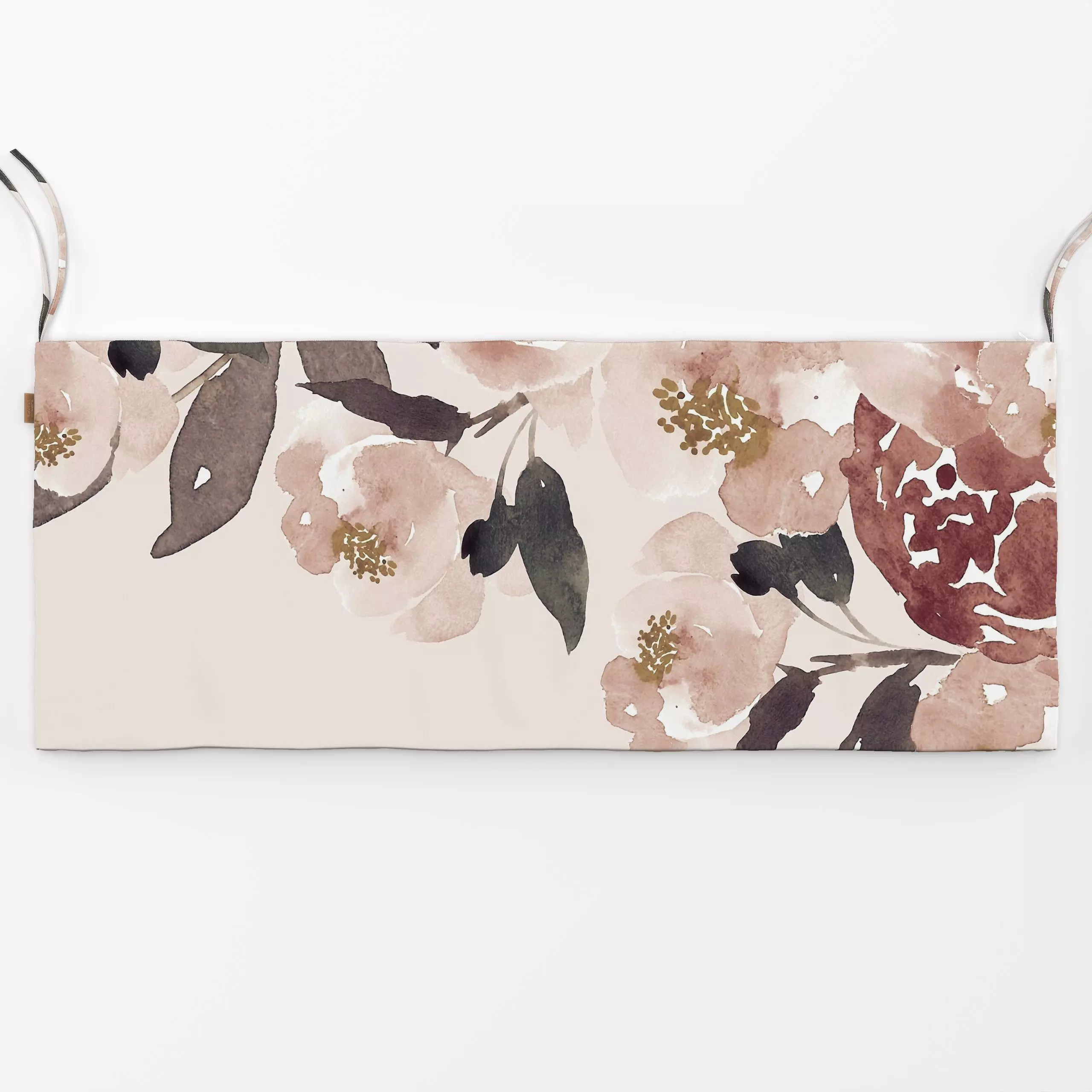 Bankauflage Rosengarten Beige Pastel - Blumen & Florales, Pflanzen & Botanik, Anlässe - von „Monika Strigel"; boho, Wasserfa...