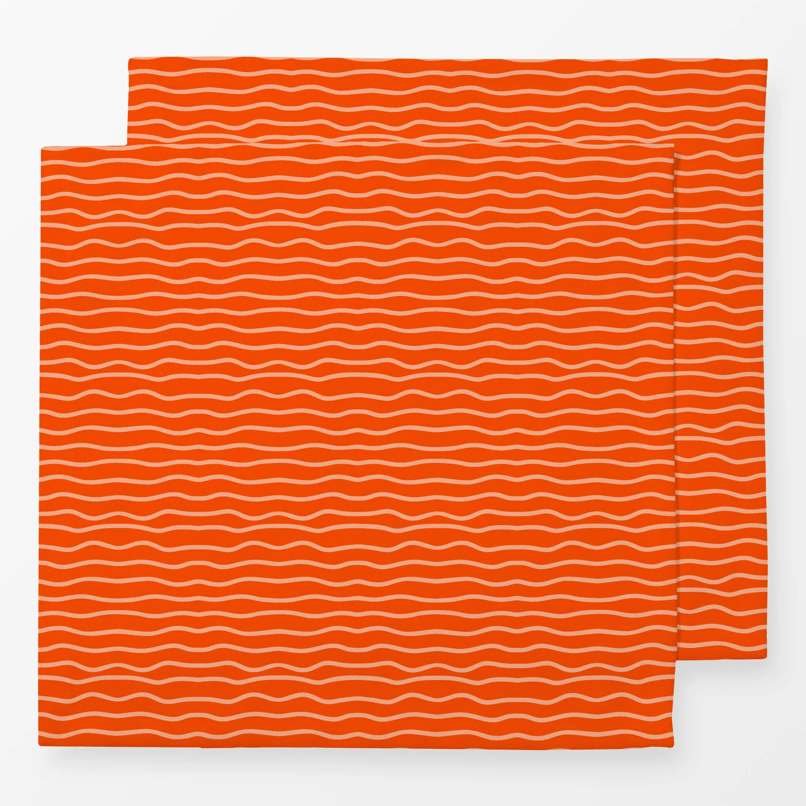 Servietten Coastal summer wellen rot - Sommer, Symbole & Muster - von „Carolin Vonhoff"; Meer, Orange, Sommer, wellen, rot, ...