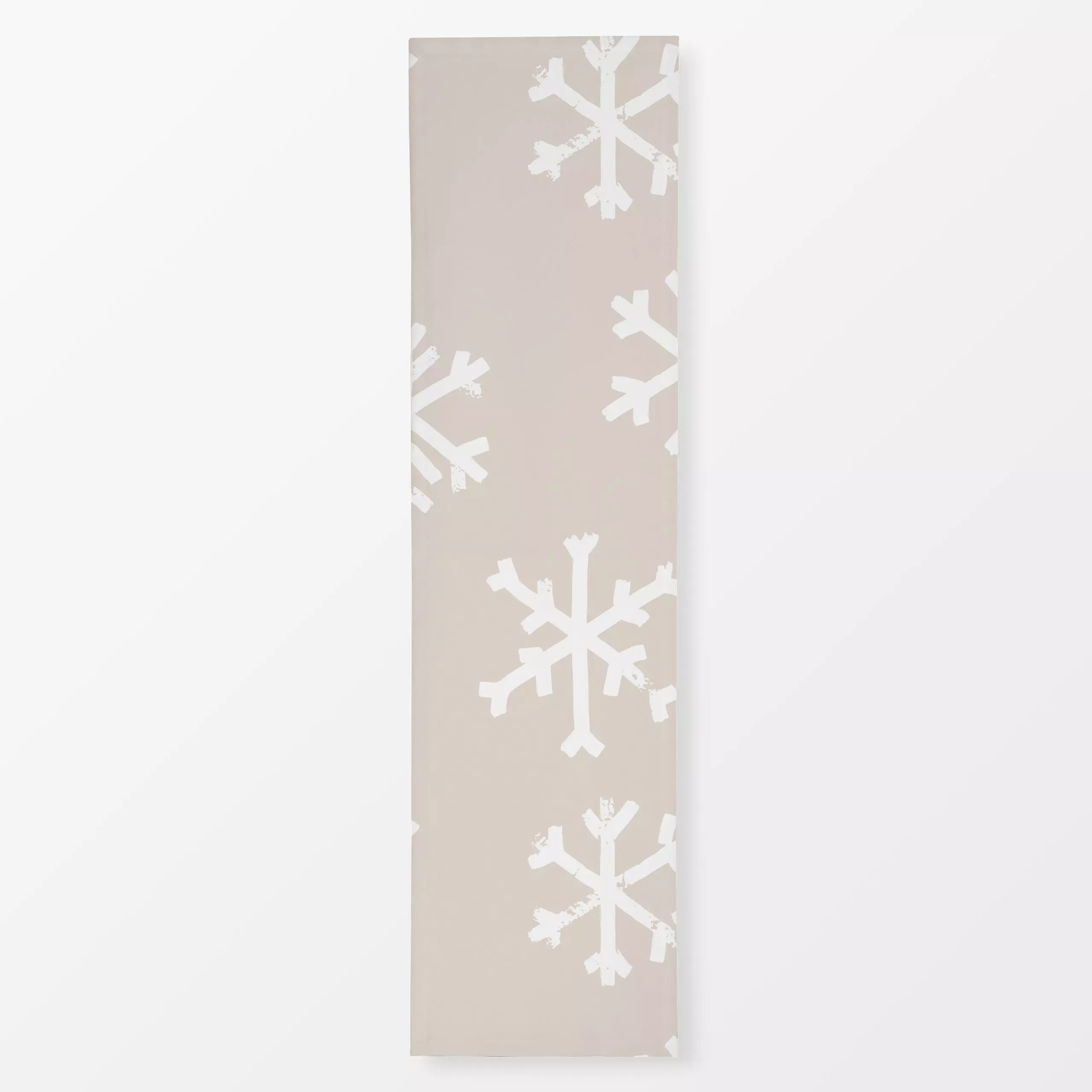 Tischläufer Snowflakes Pattern - Weihnachten, Winter - von „Kruth Design"; skandinavisch, Schneeflocken, Weihnachten, beige,...
