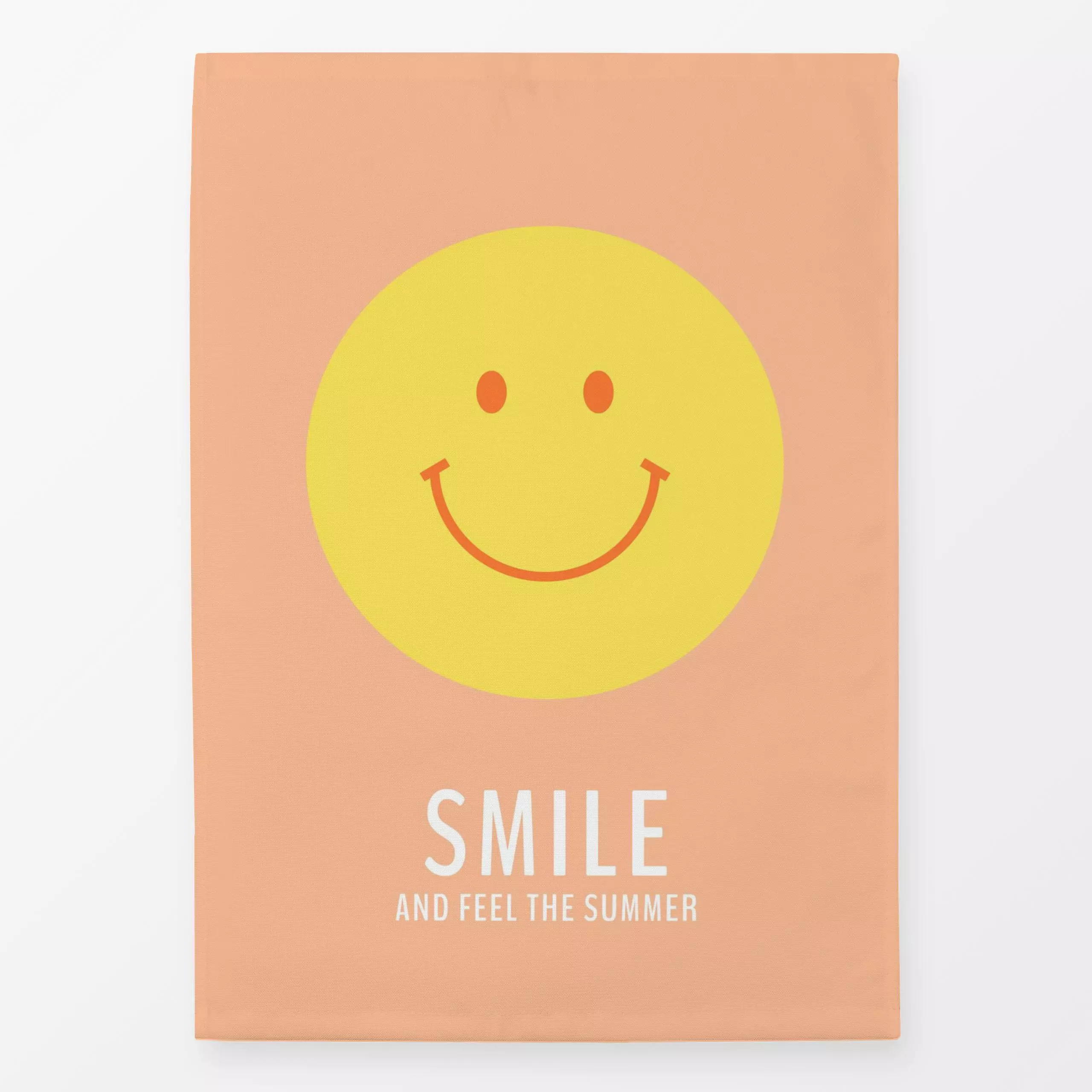 Geschirrtücher Smile and Feel the Summer Gelb - Sommer, Symbole & Muster - von „Jana Moßmann"; summer, Beach, Happy, Gesicht...