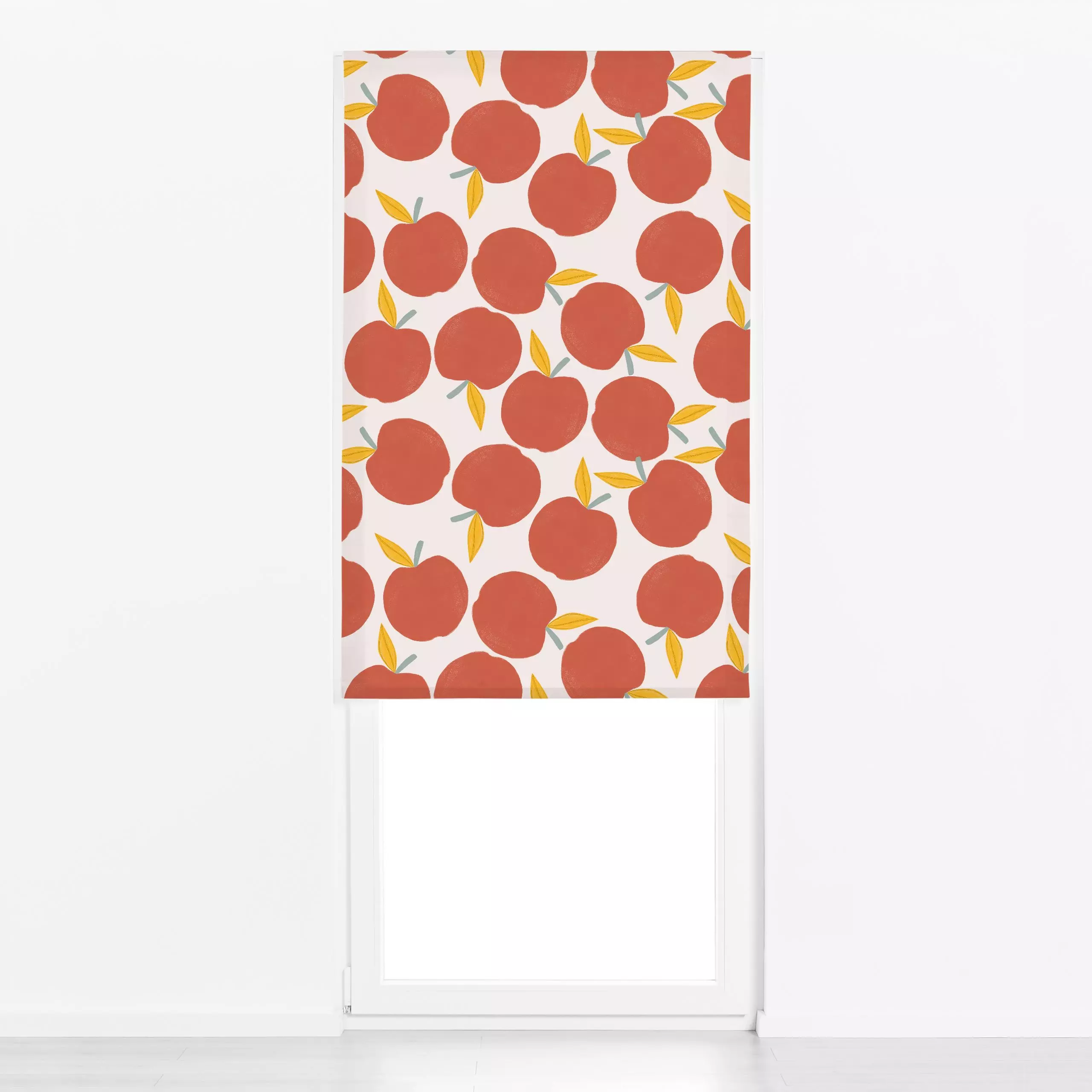 Raffrollo Rote Äpfel - Küche, Essen & Trinken - von „Menina Lisboa "; Frucht, Obst, Muster, Apfel, modern, Scandinavian, rot...