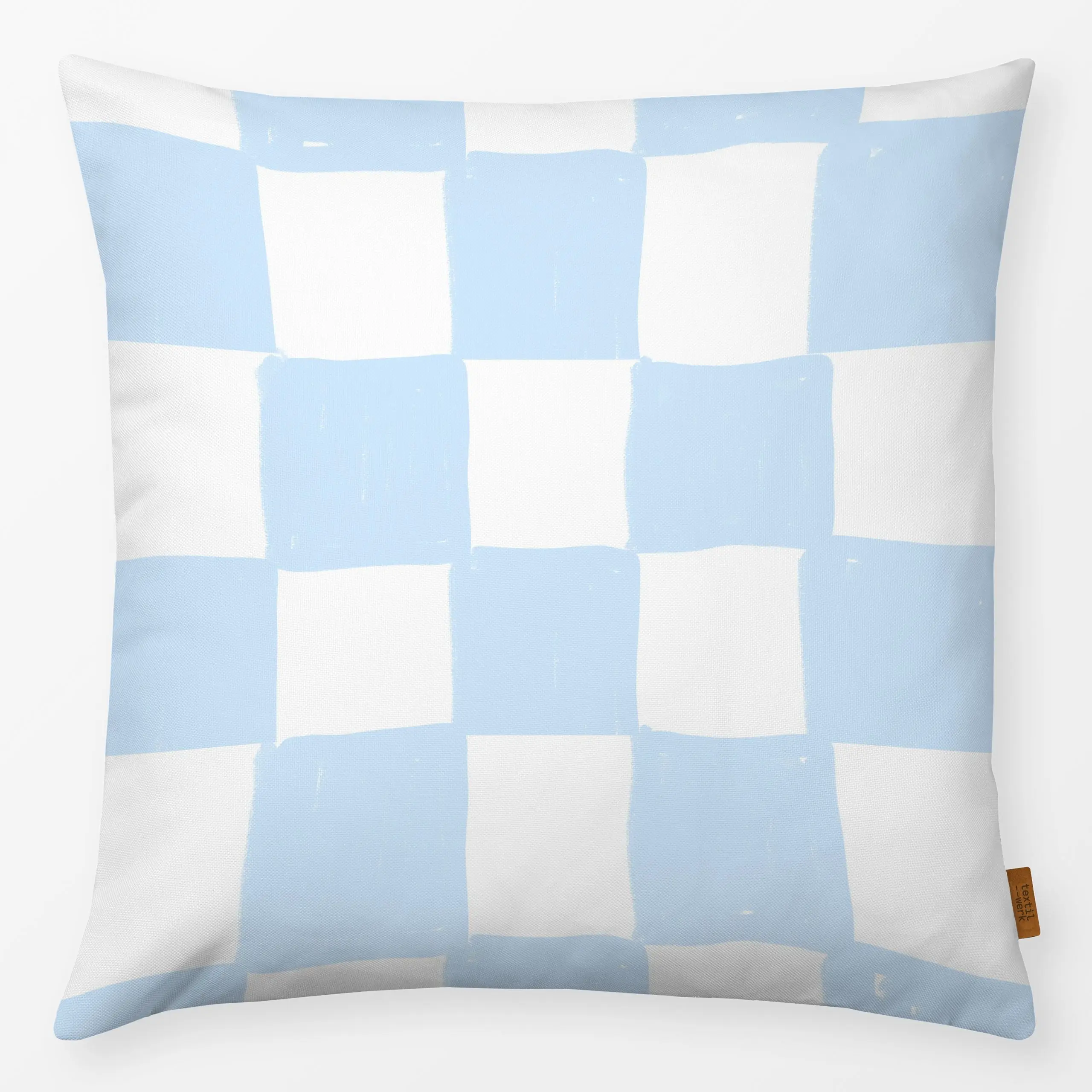 Kissen Karo hellblau - Sommer, Symbole & Muster - von „lena marie design"