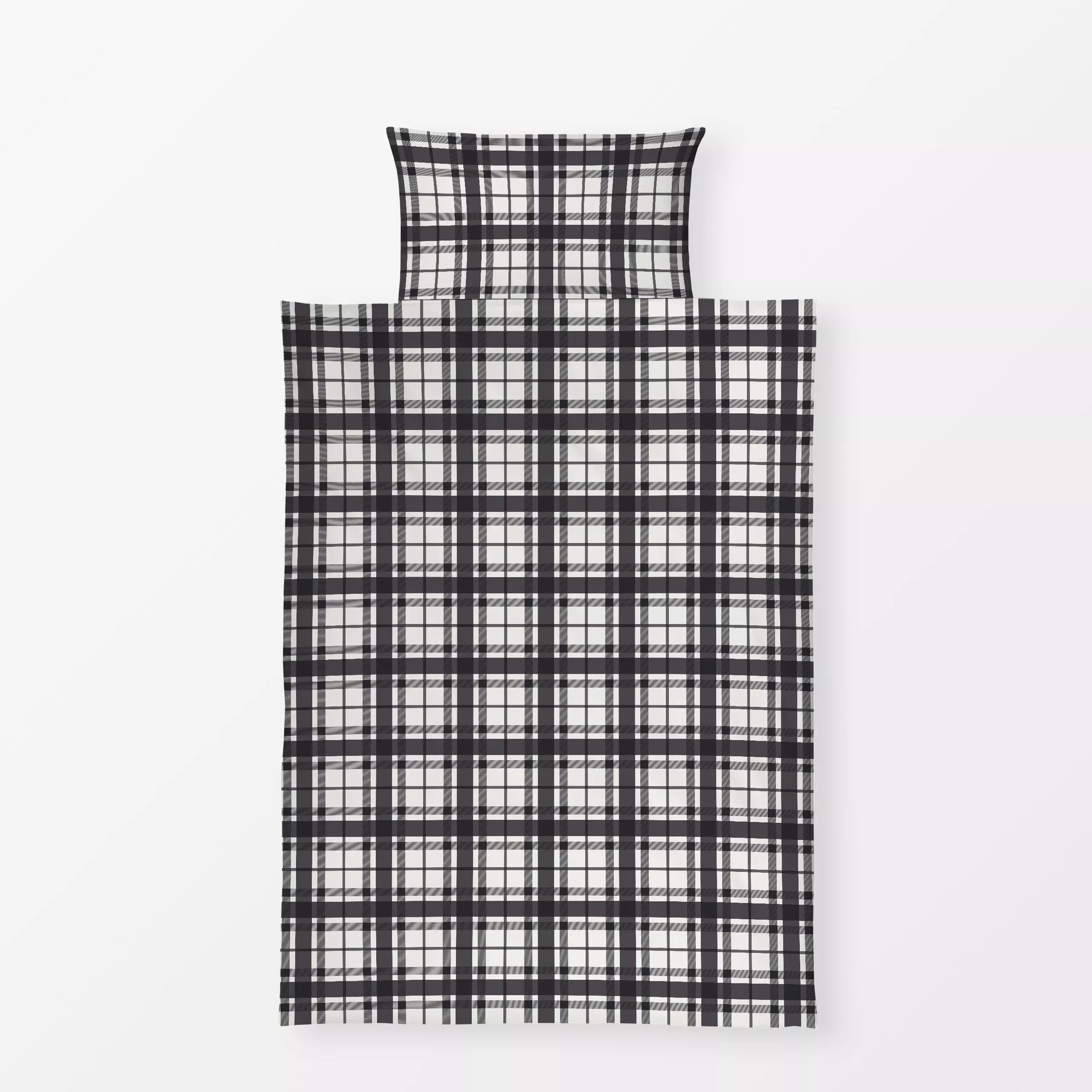 Bettwäsche Tartan 1 grey - Weihnachten, Winter, Symbole & Muster - von „Katrin Graff"; Karo, weihnachtlich, klassisch, winte...