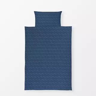 Bettwäsche Wavy Lines dark blue