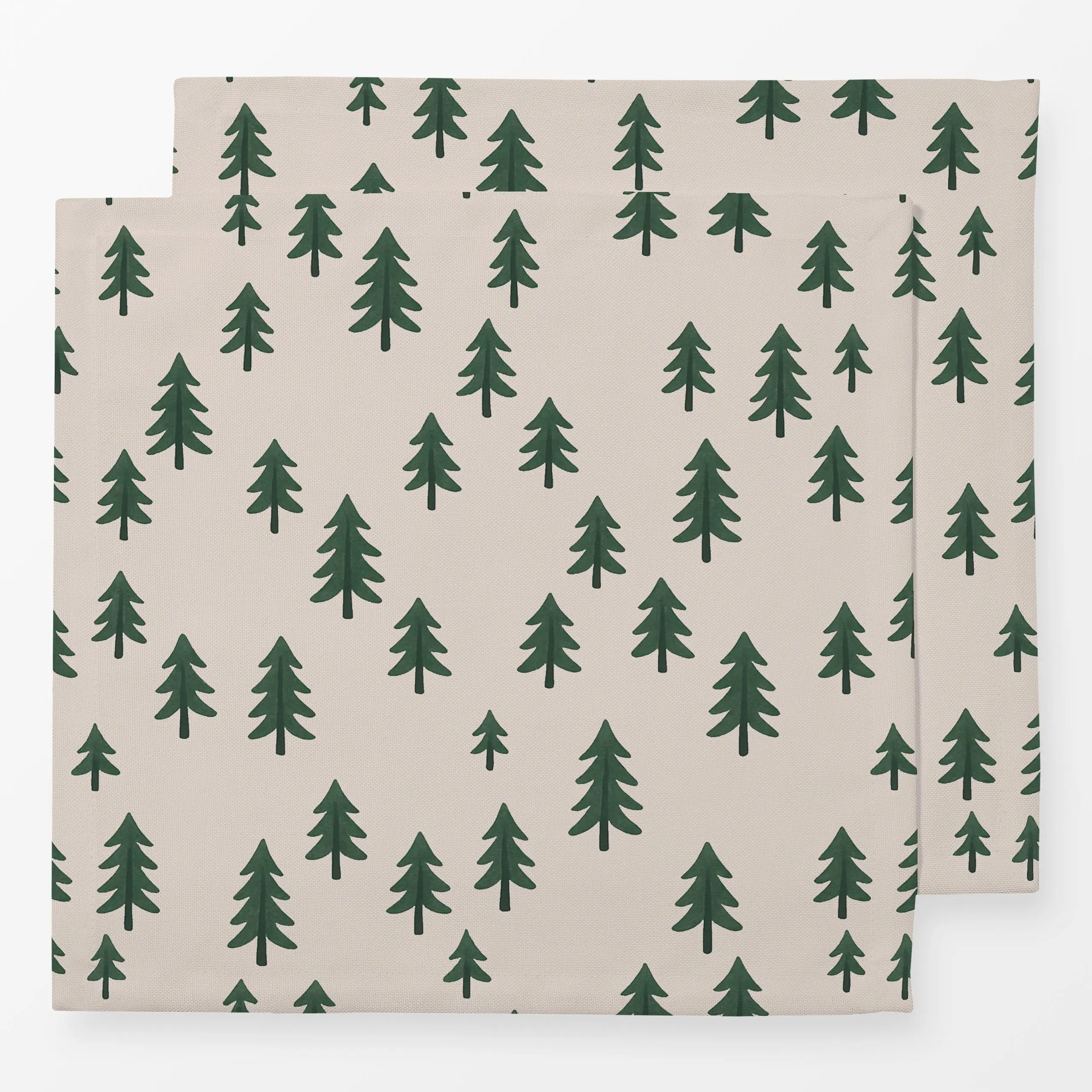 Servietten Bäume offwhite - Natur & Landschaft, Weihnachten - von „Studio Kesse"; Weihnachtsbaum, Weihnachten, beige, Winter...
