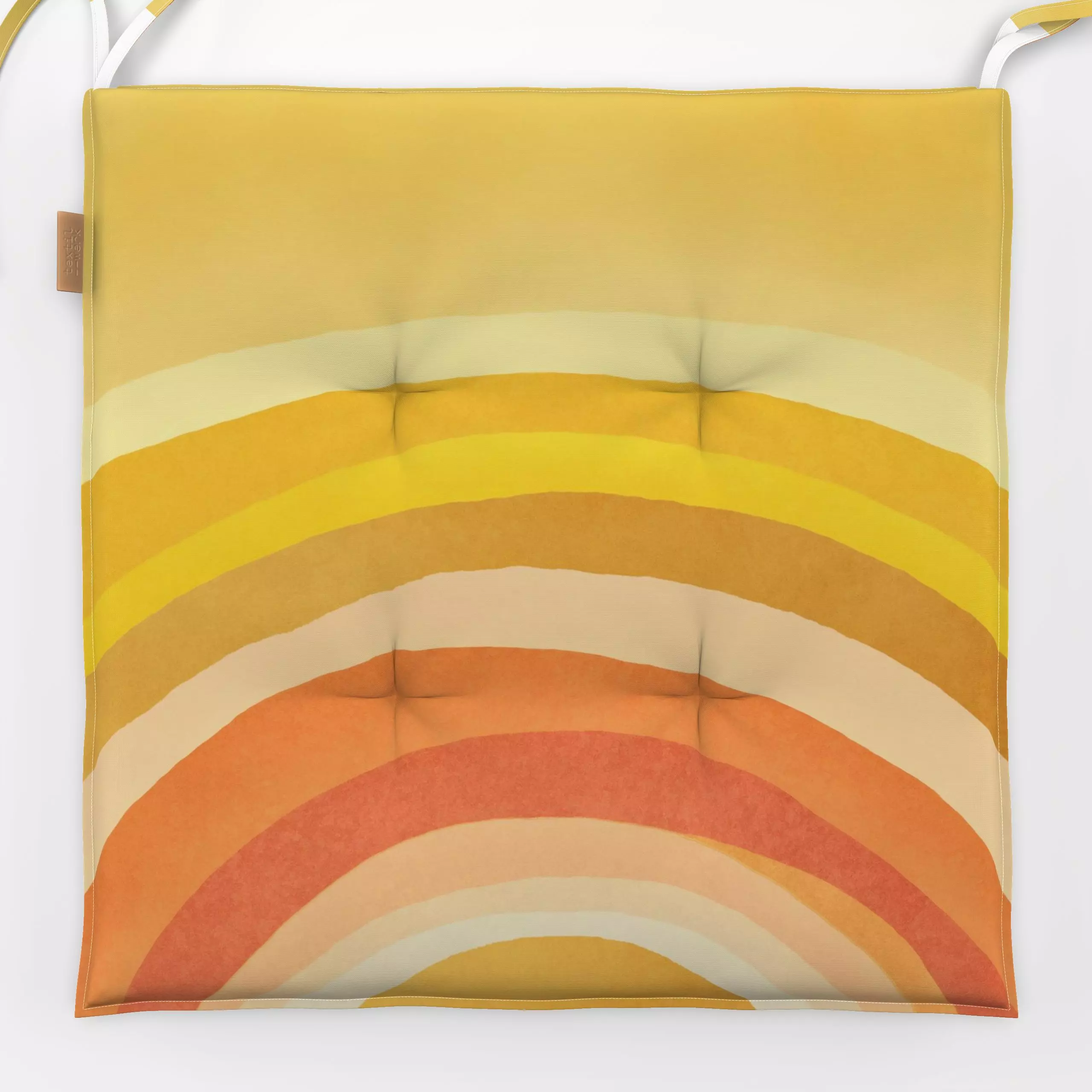 Sitzkissen Happy Rainbow Yellow Orange - Kinderzimmer & Motive für Kinder, Liebe, Romantik & Pride - von „Andrea Haase"; Was...