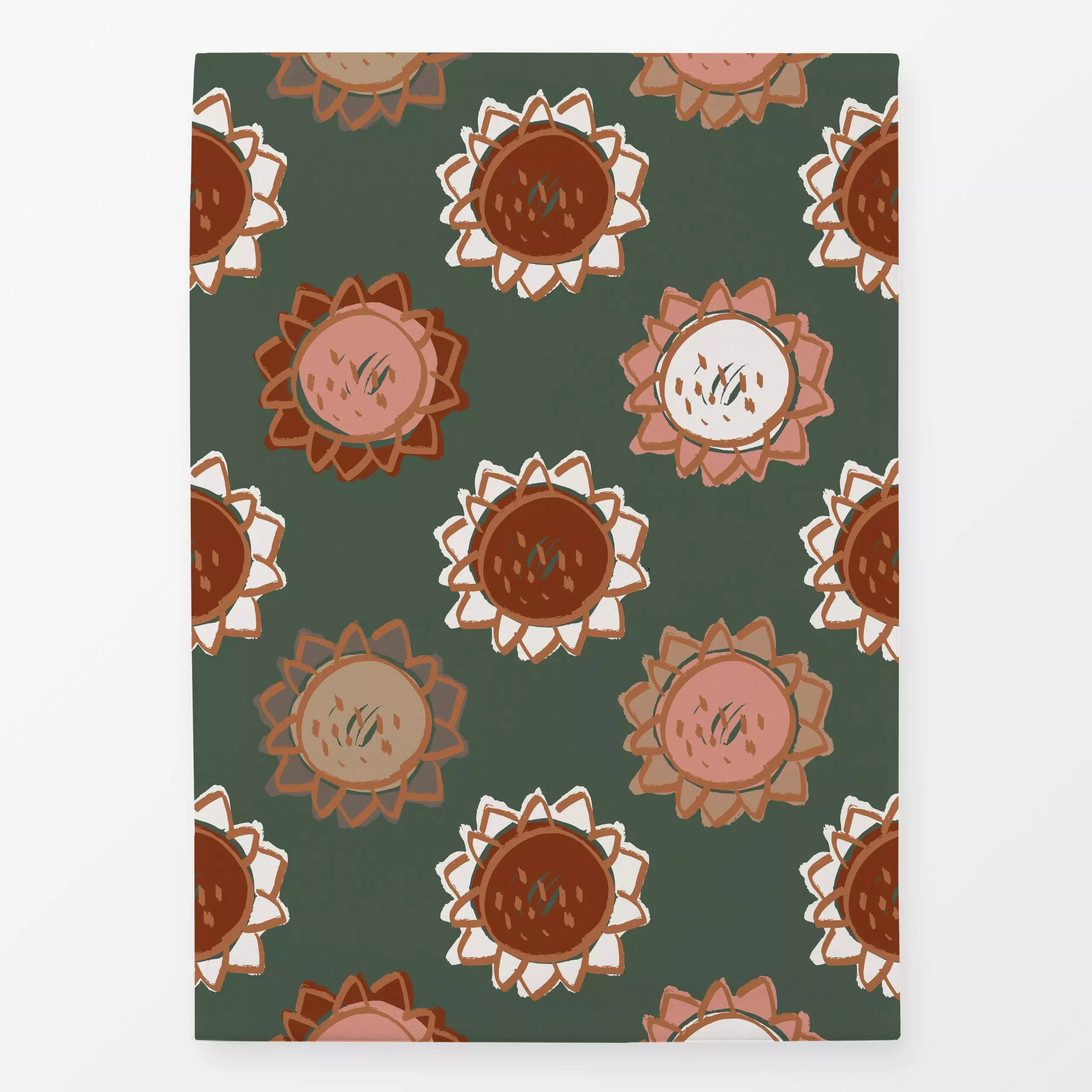 Geschirrtücher Sunflower Autumn Green - Blumen & Florales - von „Kruth Design"; Blumen, sonnenblumen, Herbst, Herbstdeko, he...