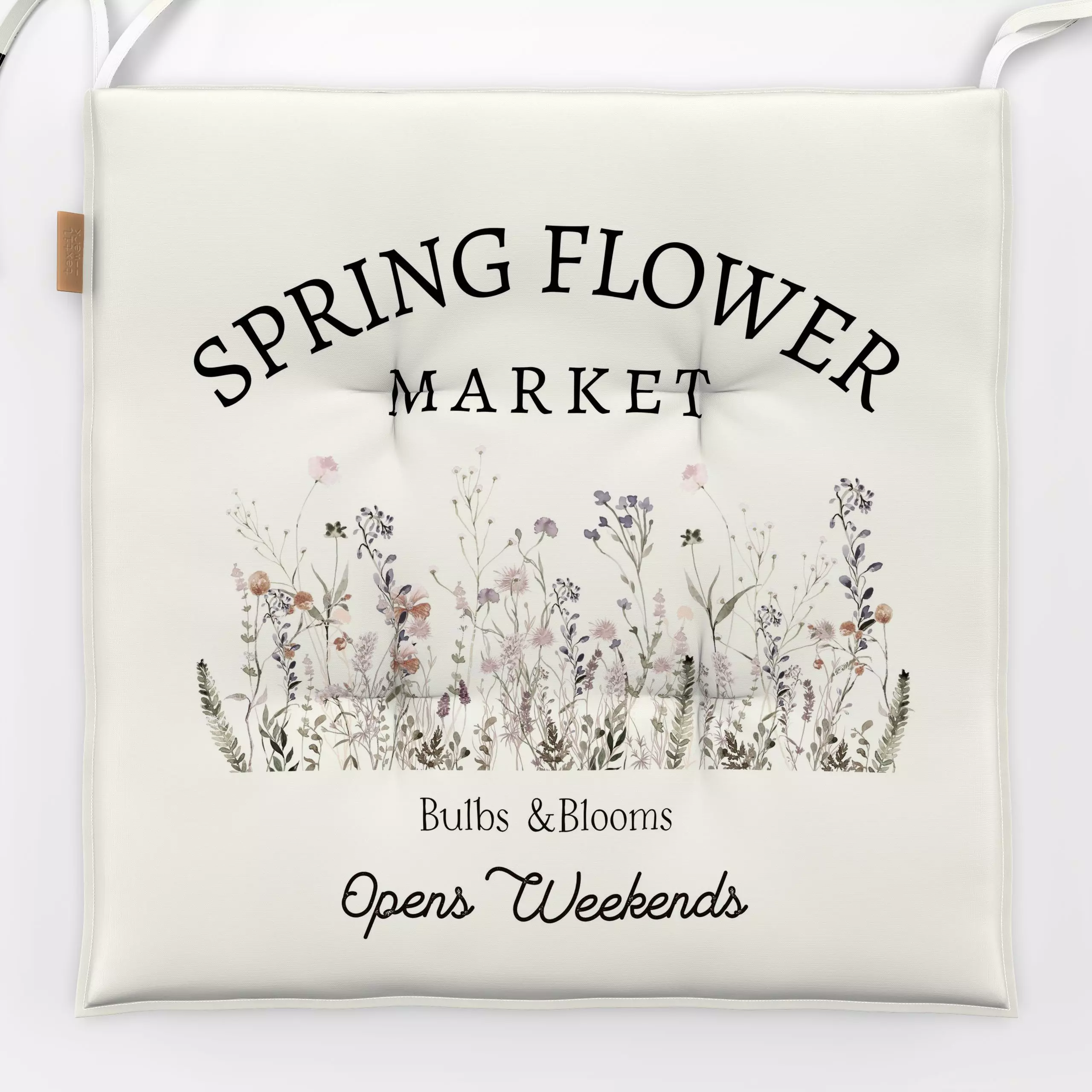 Sitzkissen Frühlings Markt Spruch Blumen - Blumen & Florales, Frühling, Sprüche & Schriftzüge - von „Monika Strigel"; Blumen...