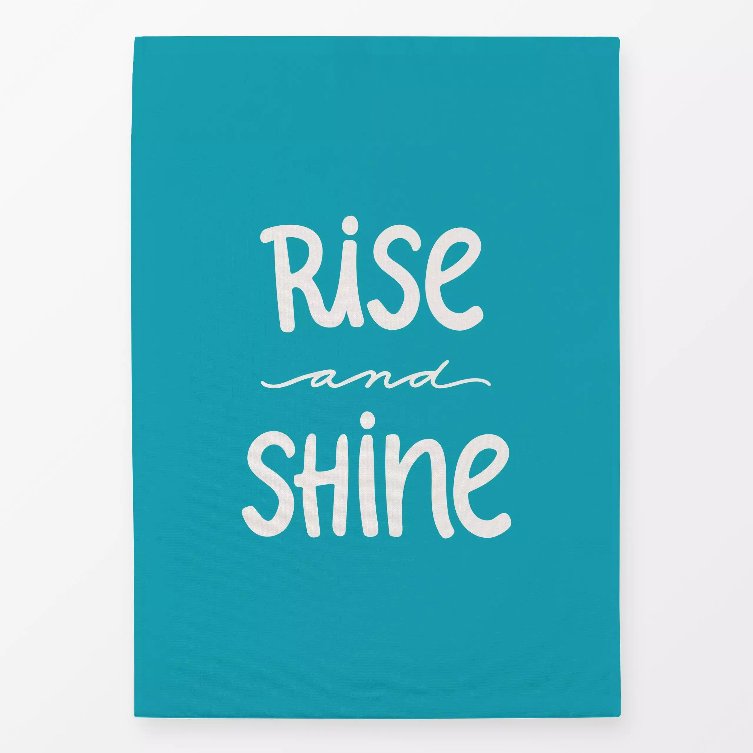 Geschirrtücher Rise And Shine türkis - Sommer, Sprüche & Schriftzüge - von „Kathrin Woo"; minimal, Sonnenaufgang, Sonne, Spr...