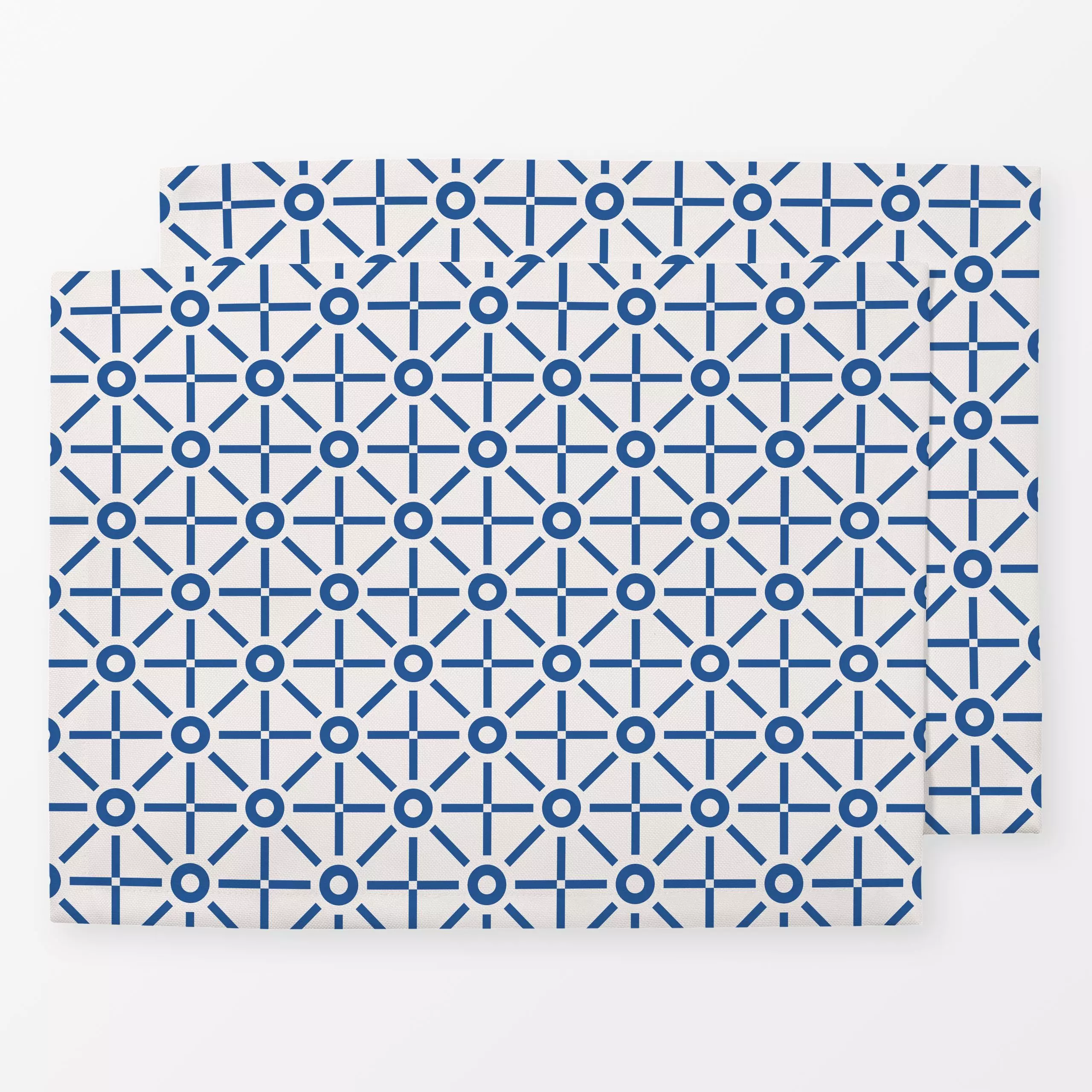 Tischset Geo Sonne blau beige, gemustert, Sommer, von Kathrin Woo