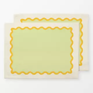 Tischset Tischset mit Bordüre gelb