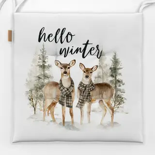 Sitzkissen Hello Winter Rehe
