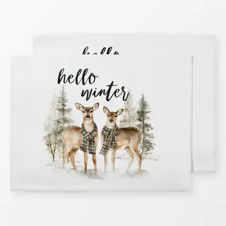 Tischset Hello Winter Rehe