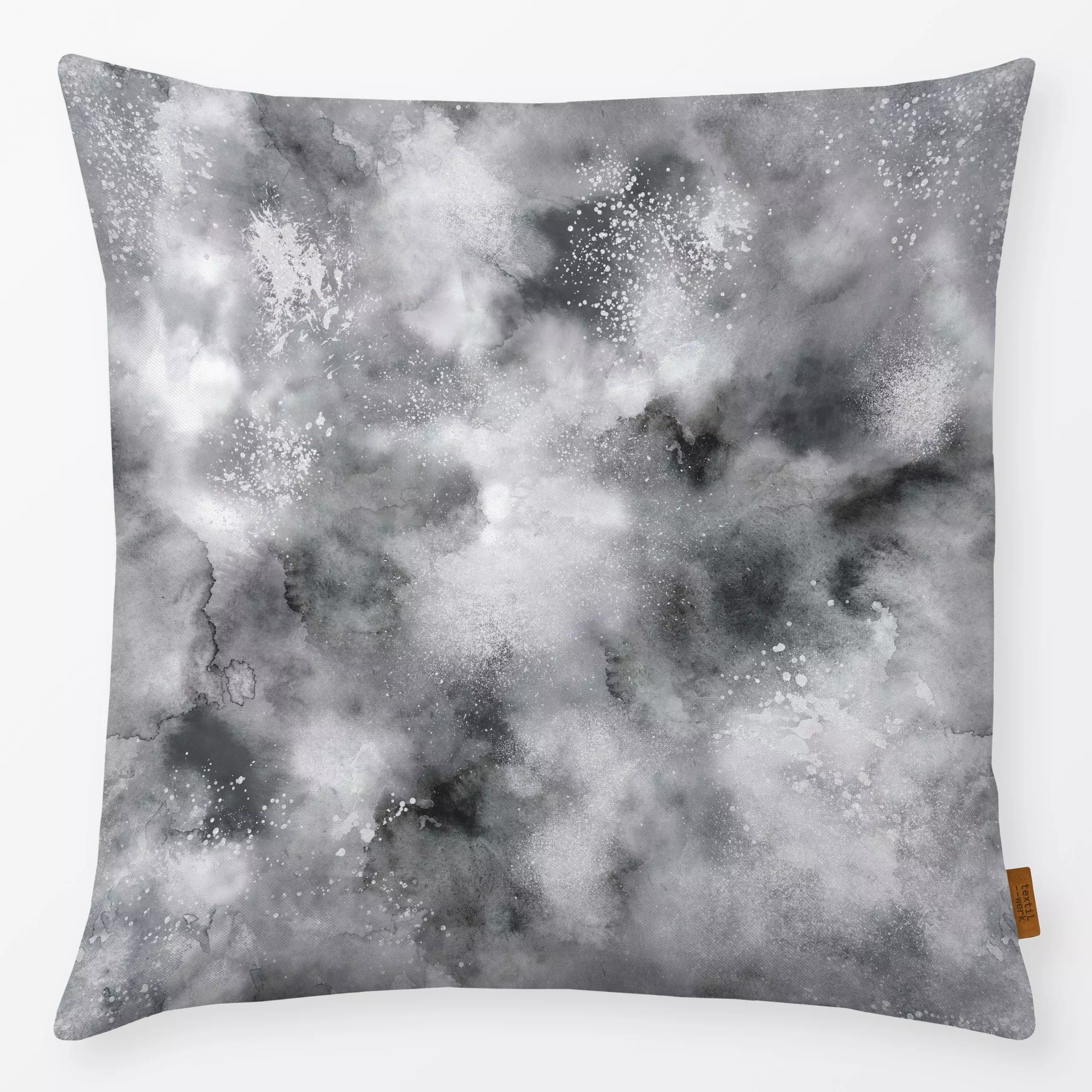 Kissen Marble Smoky Watercolor Gray - Sport, Winter, Symbole & Muster - von „Ninola Design "; Aquarell, grau, Abstrakt, Cozy...