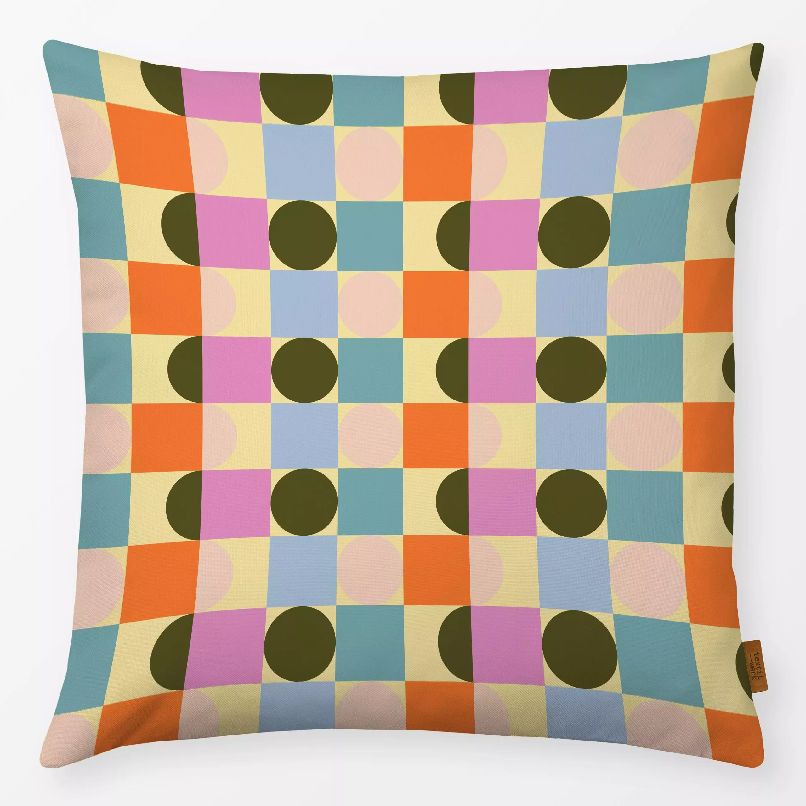 Kissen Let's Play Pattern - Kinderzimmer & Motive für Kinder, Symbole & Muster - von „Julia Schumacher"; Geometrisch, Orange...