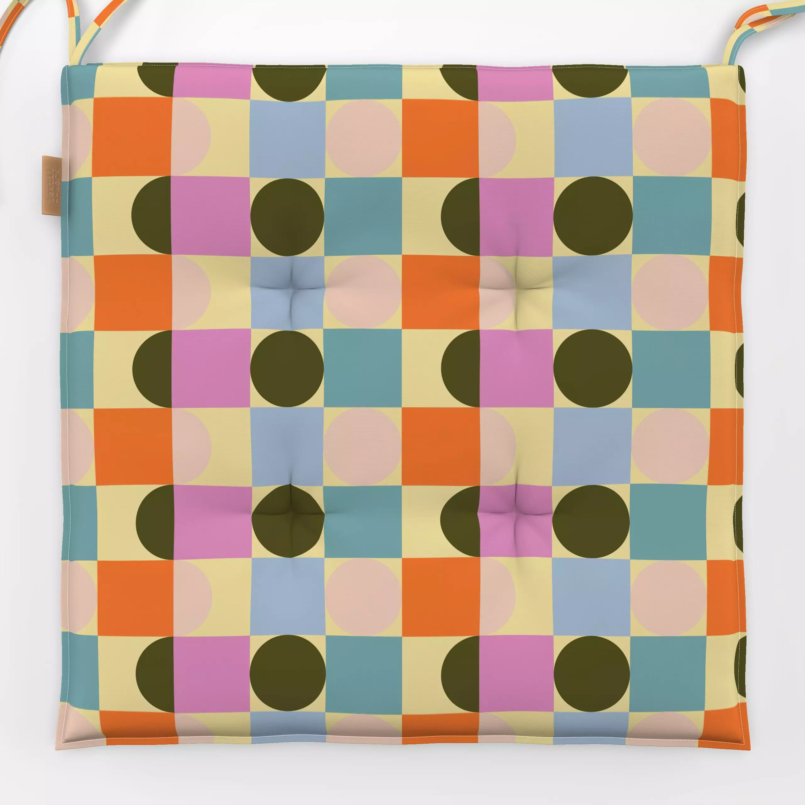 Sitzkissen Let's Play Pattern - Kinderzimmer & Motive für Kinder, Symbole & Muster - von „Julia Schumacher"; Geometrisch, Or...