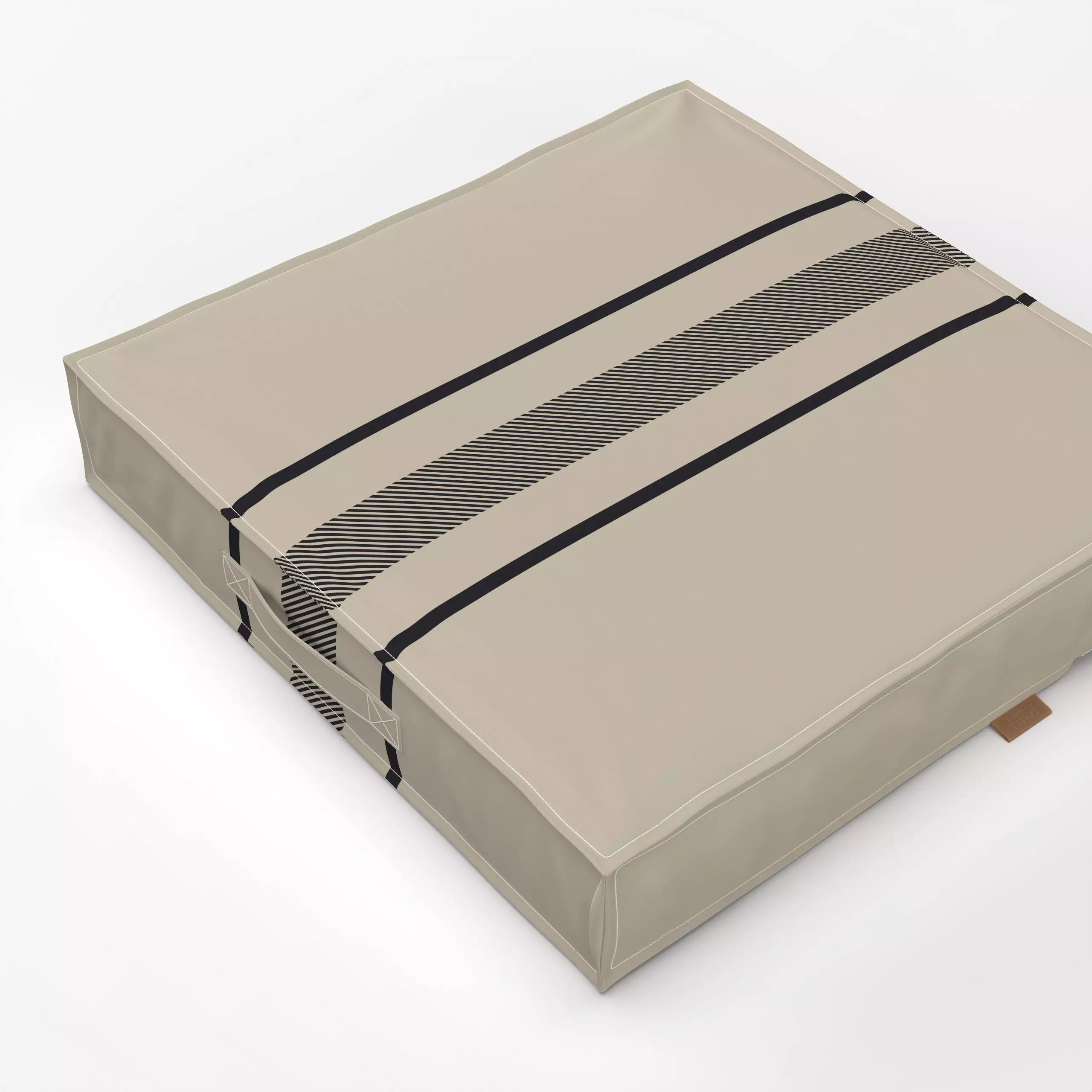 Bodenkissen 3 Streifen fog - Herbst, Winter, Symbole & Muster - von „Katrin Graff"; boho, Streifen, landhaus, neutral, gestr...