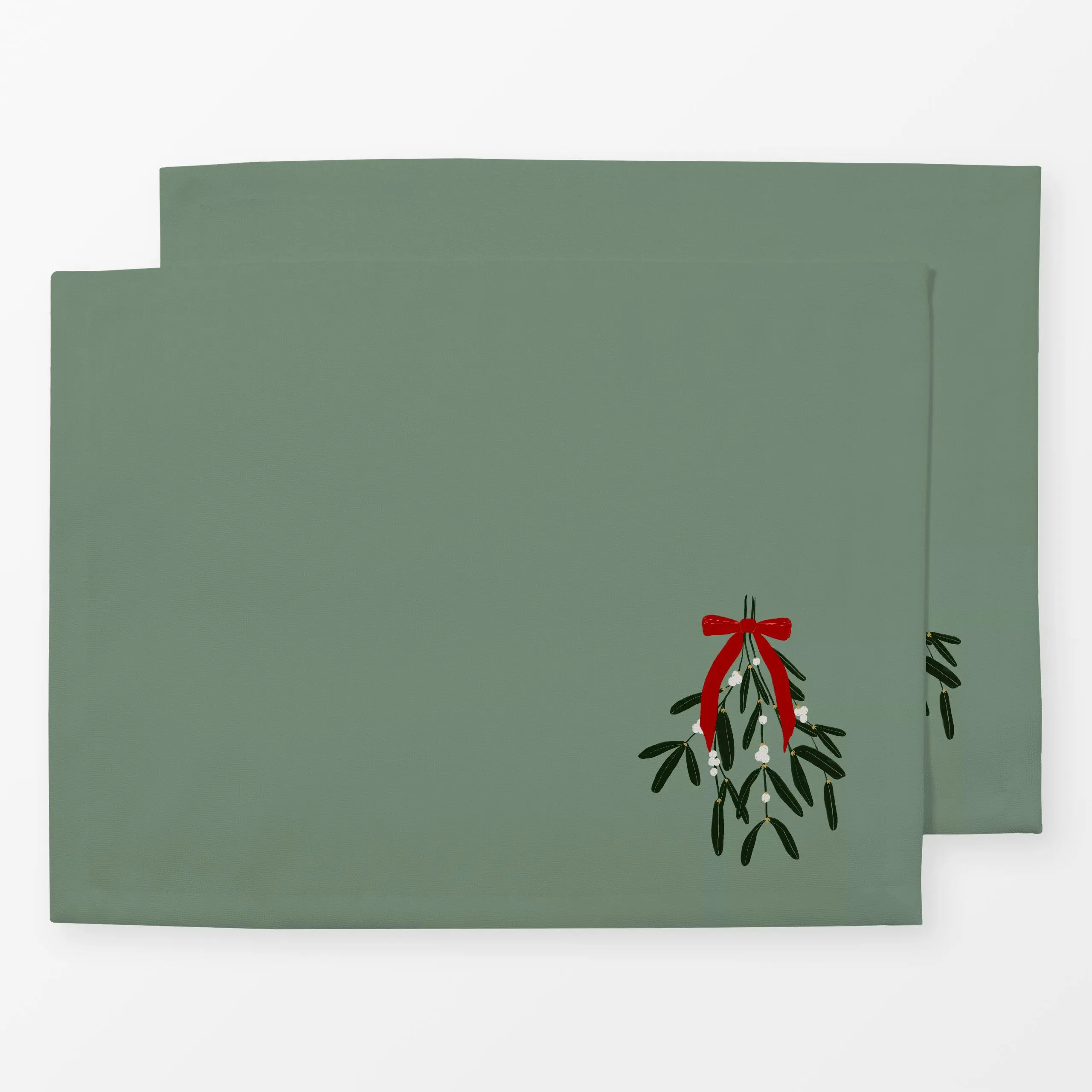 Tischset Mistelzweig Grün - Weihnachten - von „Sophie Augustin Illustration"; Zweig, Weihnachten, Mistelzweig, weihnachtlich...