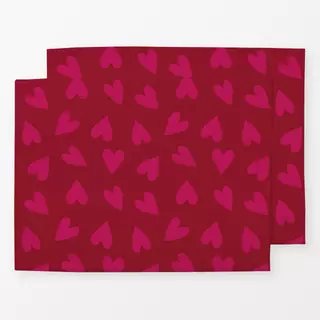 Tischset Sketchy Heart Allover Pink