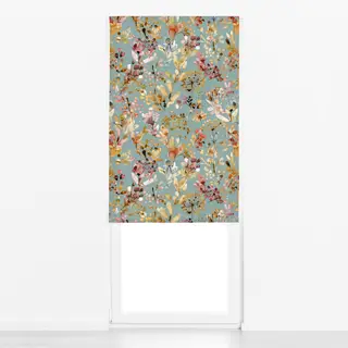 Raffrollo Wild Grasses Boho Gold Teal