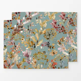 Tischset Wild Grasses Boho Gold Teal