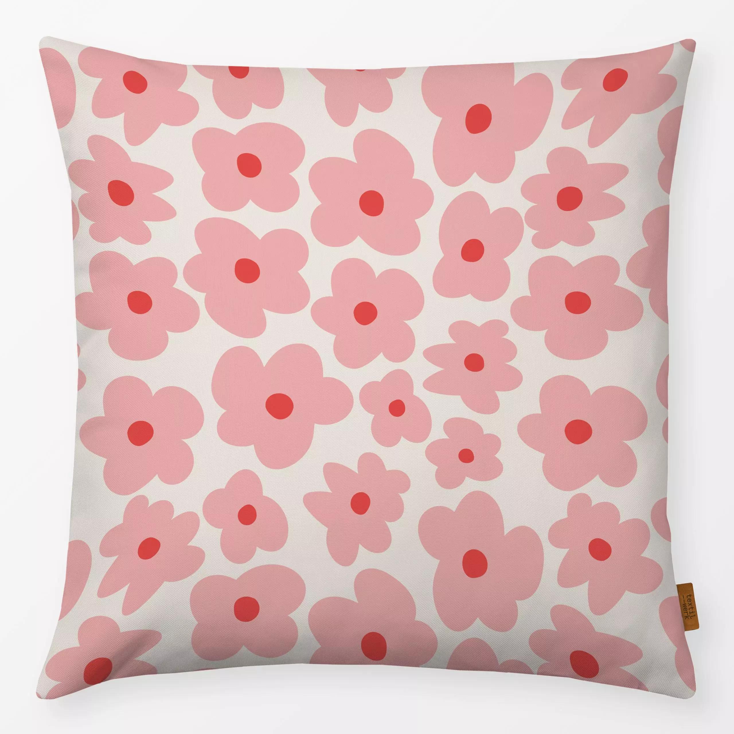 Kissen Hello Spring Pattern 1 - Blumen & Florales, Frühling - von „Jana Driver"; Muster, rosa, Blumen, pattern, Fruehling, s...