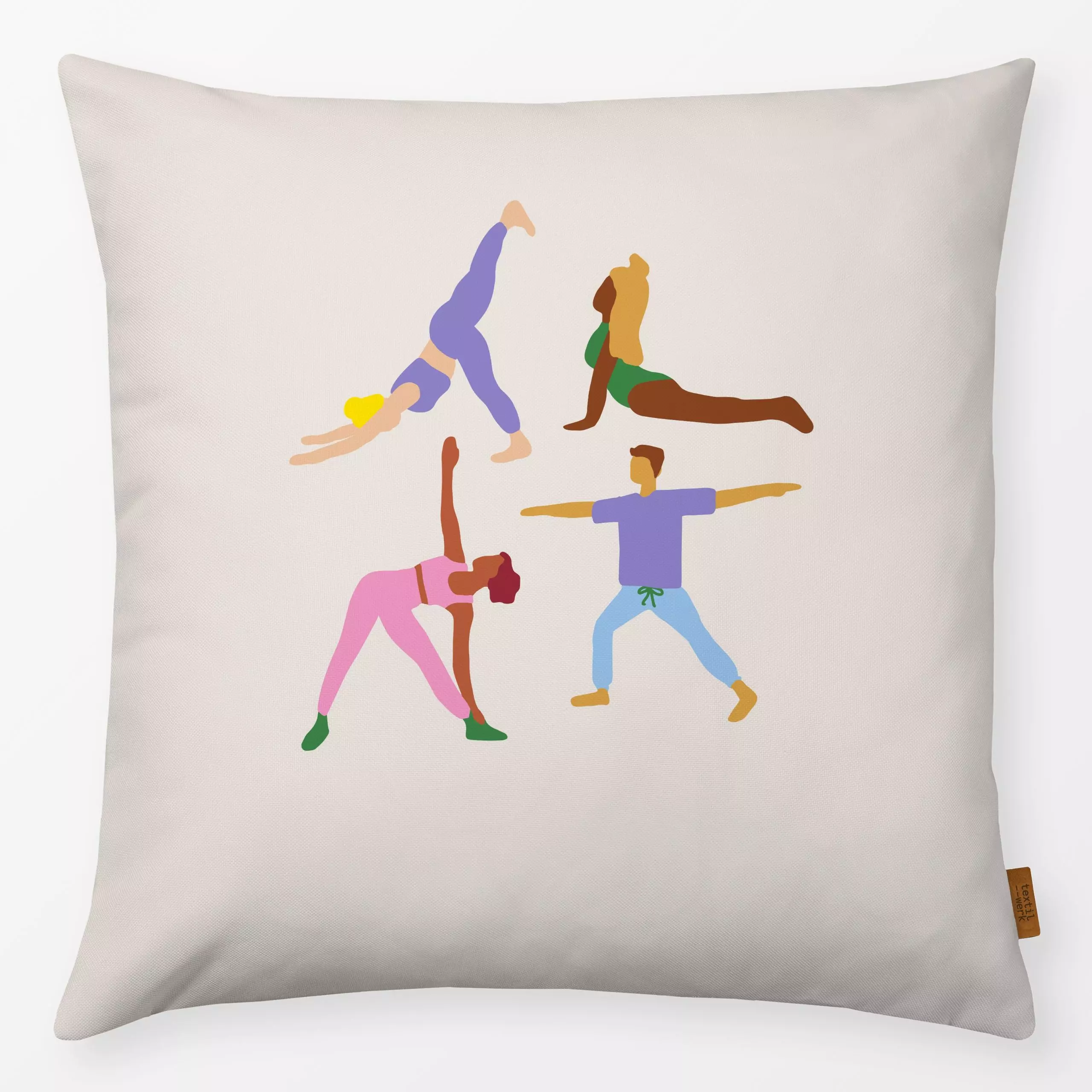 Kissen Beige - Sport, Anlässe - von „textilwerk"; Yoga, Geschenk, Sport, schlicht, Entspannung, textilwerk, customizable, pe...